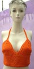 Crochet knit halter top with sequin flowersdistributed online by sexy clothing supply importer