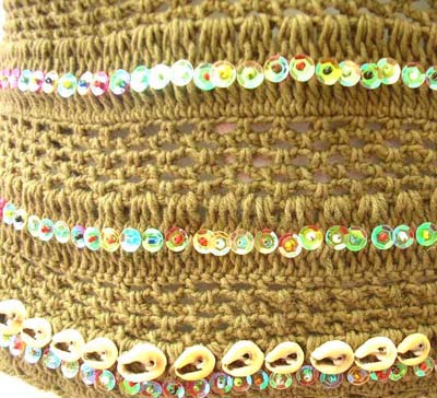 Trendy indonesian seashell and sequin crochet halter top from fashion resort wear manufacturing export company