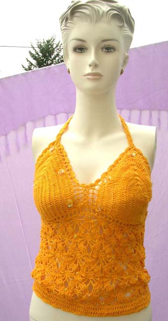 Resort boutique supplier imports crafted, crochet flower motif tankini with sequins and lingerie styled lace up backing online