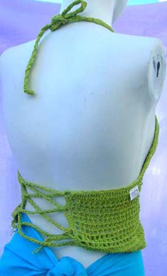 Womens beach apparel manufacturing exchange warehouse supplies beaded crochet summer top with fashion sequin  and lingerie styled back