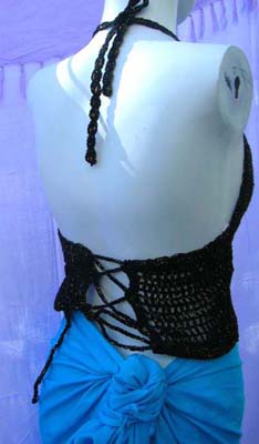 Womens beach apparel manufacturing exchange warehouse supplies beaded crochet summer top with fashion sequin  and lingerie styled back