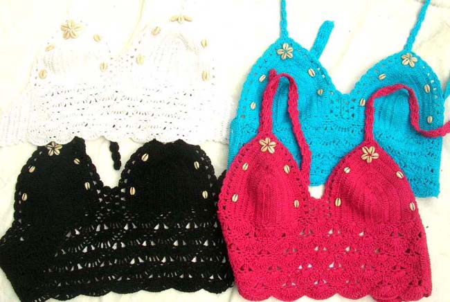 Fantasy clothing shop imports quality seashell fashion tankini with handcrafted crochet embroidery from online gallery
