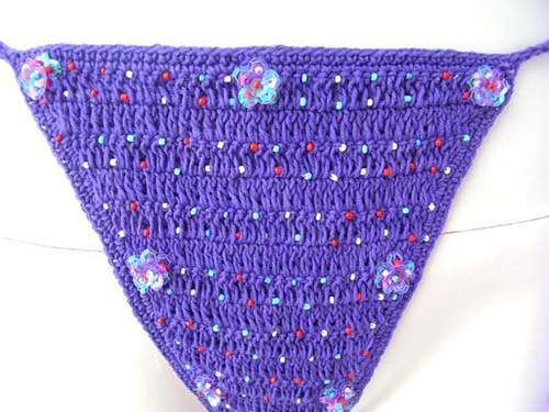 Ladies tropical fashion string bikini from thread art crochet knit with decorative sequins online from indonesia direct clothing supplier