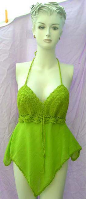 Beach resort wear manufacturing wholesale distributor supplies Ladies handmade crochet teddy with drawstring at empire waist
