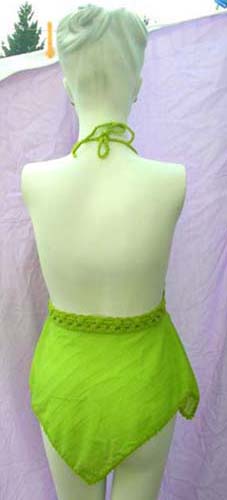 Beach resort wear manufacturing wholesale distributor supplies Ladies handmade crochet teddy with drawstring at empire waist