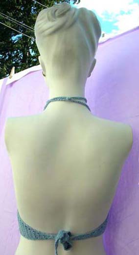 Hot summer apparel distribution export warehouse supplies Tight knit thread art designed, backless halter top