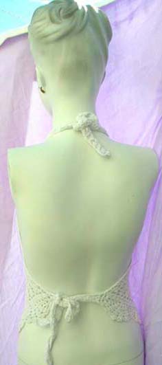 Handmade thread art fashion tankini with designer inspired, delicate knit design from balinese manufacturing wholesale agent
