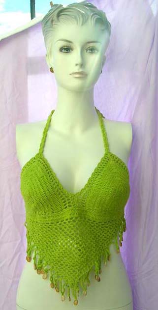 Party style halter top  with V shaped fit in front of belly from clothing import supply wholesale exchange company