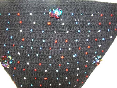 Beach swimwear gallery supplied by online distribution company, Black tight knit fashion bikini with beaded design and clear sequin decor