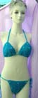 Hot summer fashion beach wear supply catalog store distributes Fine crafted crochet string bikini set with glittery sequins