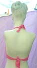 Womens island apparel warehouse exchange trader distributes Sexy half halter top fashion shirt with V-neck and fun seashell flower decor