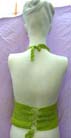 Ladies vacation clothing boutique store imports Sexy beaded knit wear halter top with seashell flower emblem from international b2b trader