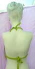 Party style halter top  with V shaped fit in front of belly from clothing import supply wholesale exchange company