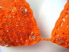 Designer apparel b2b trade dealer exports Sexy summer string bikini in orange embroidered thread with colorful beads