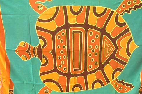 Beauty wear express supplier import high style Sea turtle print on tropical spring batik shawl