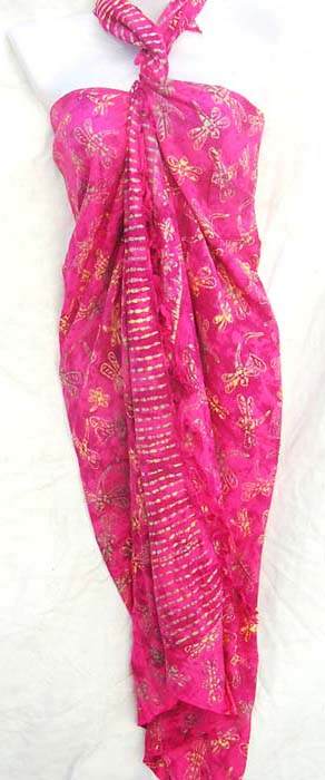 Dragonfly patterned balinese sarong from exocti fashion boutique exporter