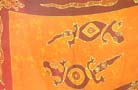 Tribal art gecko decoration on bali beach wrap sold wholesale by indonesian clothing collection supplier