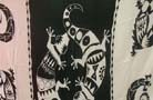 Black and white, gecko designed balinese sarong from online catalog supply factory store