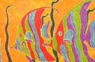 Handcrafted resort wear fashion import store wholesales Caribbean fish design batik indonesian sarong