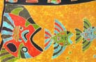Handcrafted resort wear fashion import store wholesales Caribbean fish design batik indonesian sarong