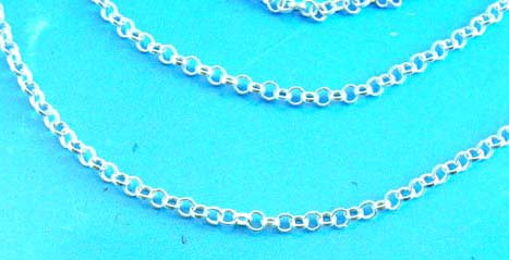 Sterling silver rope chain with spring ring clasp