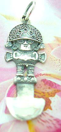 Hat-on man on stand figure design Thailand made solid sterling silver charm pendant                       