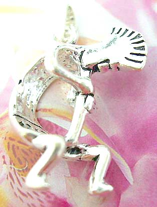 925. Thailand made solid sterling silver charm pendant with man in sex position design
                       