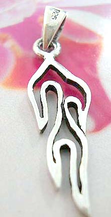 Celtic jewelry pendant made of 925. sterling silver in carved-out Celtic fire flame 

                       
