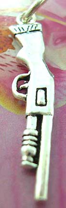 925. Thailand made solid sterling silver charm pendant in classical gun shape