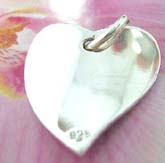 Curvy heart  Thailand made solid sterling silver charm pendant