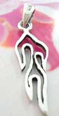 Celtic jewelry pendant made of 925. sterling silver in carved-out Celtic fire flame 