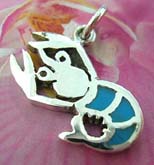 Celtic jewelry pendant made of 925. sterling silver in carved-out Celtic fire flame 