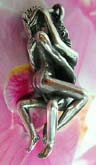 Loving couple in sex Thailand made solid sterling silver charm pendant