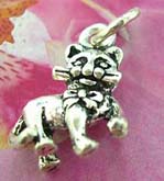 Elegant kitty design 925. Thailand made solid sterling silver charm pendant