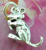 Rabbit eatting carrot design Thailand made solid sterling silver charm pendant