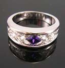 Seasonal fashion jewelry cubic zirconia ring shopping online wholesale in rhodium plated ring combine with purple and clear cz stones