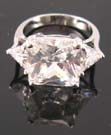 Diamond cubic zirconia engagement ring for special one wholesaler supply finest cutting clear diamond cz with two triangular clear cz beside