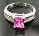 Wholesale diamond cz engagement ring at wholesale discount supply pink cz ring paired with multi clear cz stones