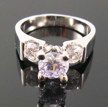 Christmas jewelry cz ring shop online wholesale suppy high rhodium ring with lavender purple cz ring paired two clear cz