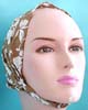 Brown hawaiian ginger flower design cotton head bandana head scarf with stretchable end