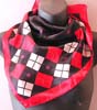 Scotland pattern dotted black cneter design fashion polyester neckchief