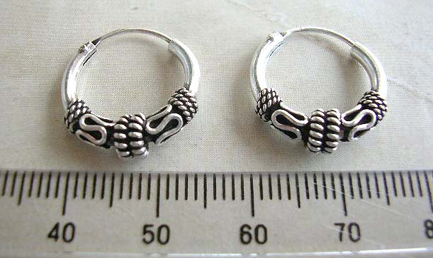 Cheapest price on Bali jewelry, 925 stamped sterling silver earrings with double mystic sign 