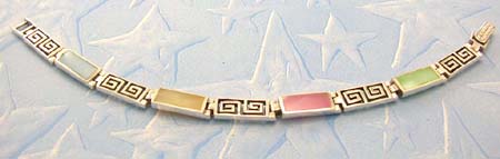 Discount trends jewelry bracelet in stamped 925 sterling silver with assorted mother of pearl  inlay