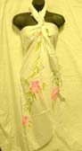 Trendy summer wear wholesale shopping catalog supplies Ladies classy pink flower print on white balinese wrap