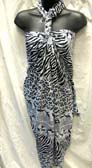 Online manufacturing agent, wild african zebra print resort wrap dress from Balinese export