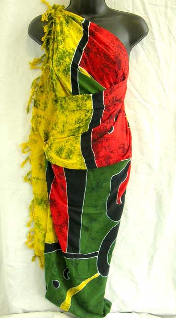 Export direct supplier wholesales Bali abstract art motif fashion sarong dress
