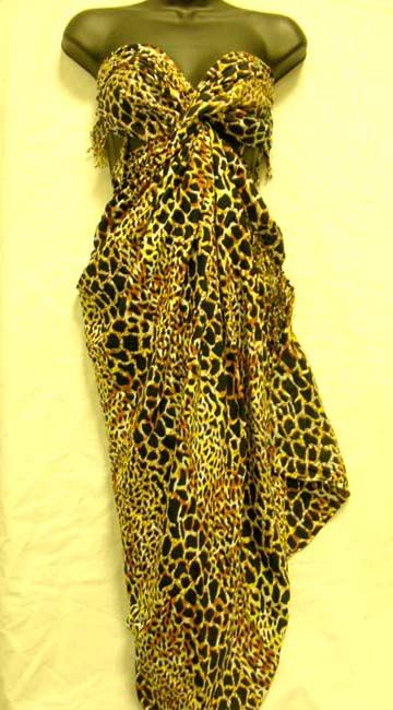 Beauty wear botique wholesale high fashion leopard print batik summer wrap