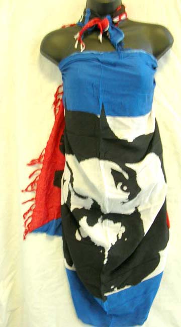 Pareo wrap manufacturing agent wholesale Cuban designed, art wear beach scarf
