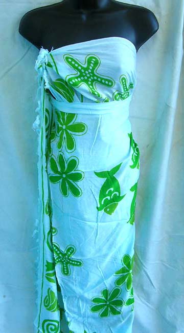 ladies apparel wholesale supplies, Balinese fashion, sea life beach sarong from online agent