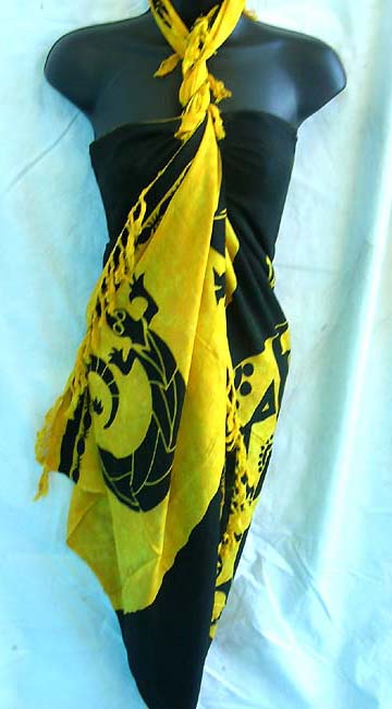 Balinese clothing manufacturer exports tropical gecko motif ladies sarong dress wholesale